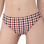 Red Black And White Houndstooth Print Women's Panties