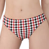 Red Black And White Houndstooth Print Women's Panties