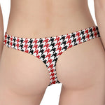 Red Black And White Houndstooth Print Women's Thong