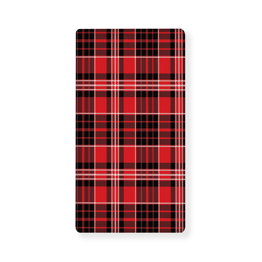 Red Black And White Scottish Plaid Print Baby Crib Sheet