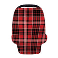 Red Black And White Scottish Plaid Print Baby Seat Cover