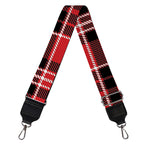 Red Black And White Scottish Plaid Print Bag Strap