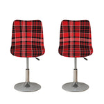 Red Black And White Scottish Plaid Print Bar Stool Covers