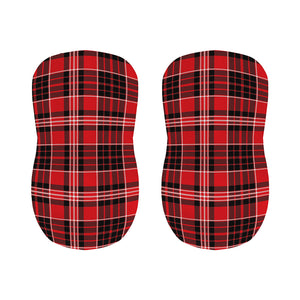 Red Black And White Scottish Plaid Print Bar Stool Covers