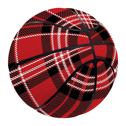 Red Black And White Scottish Plaid Print Basketball