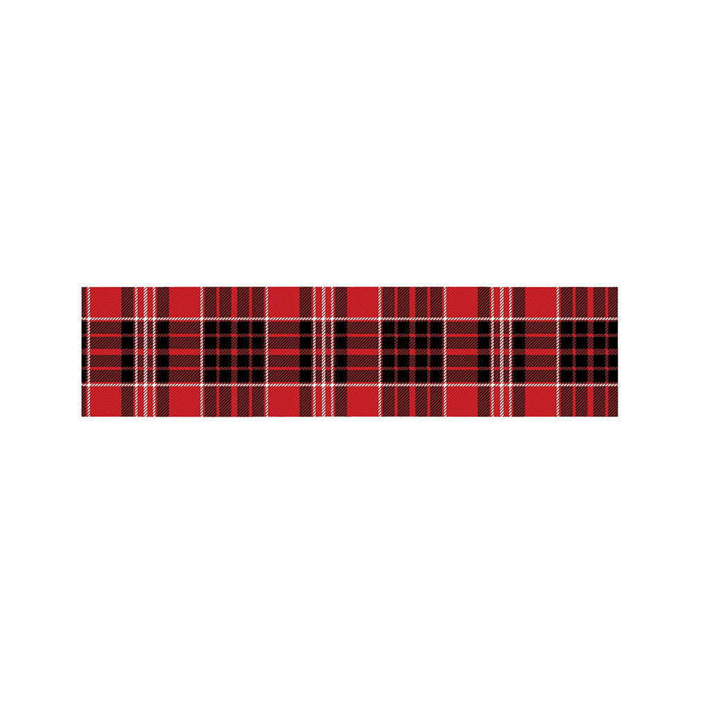 Red Black And White Scottish Plaid Print Bed Runner