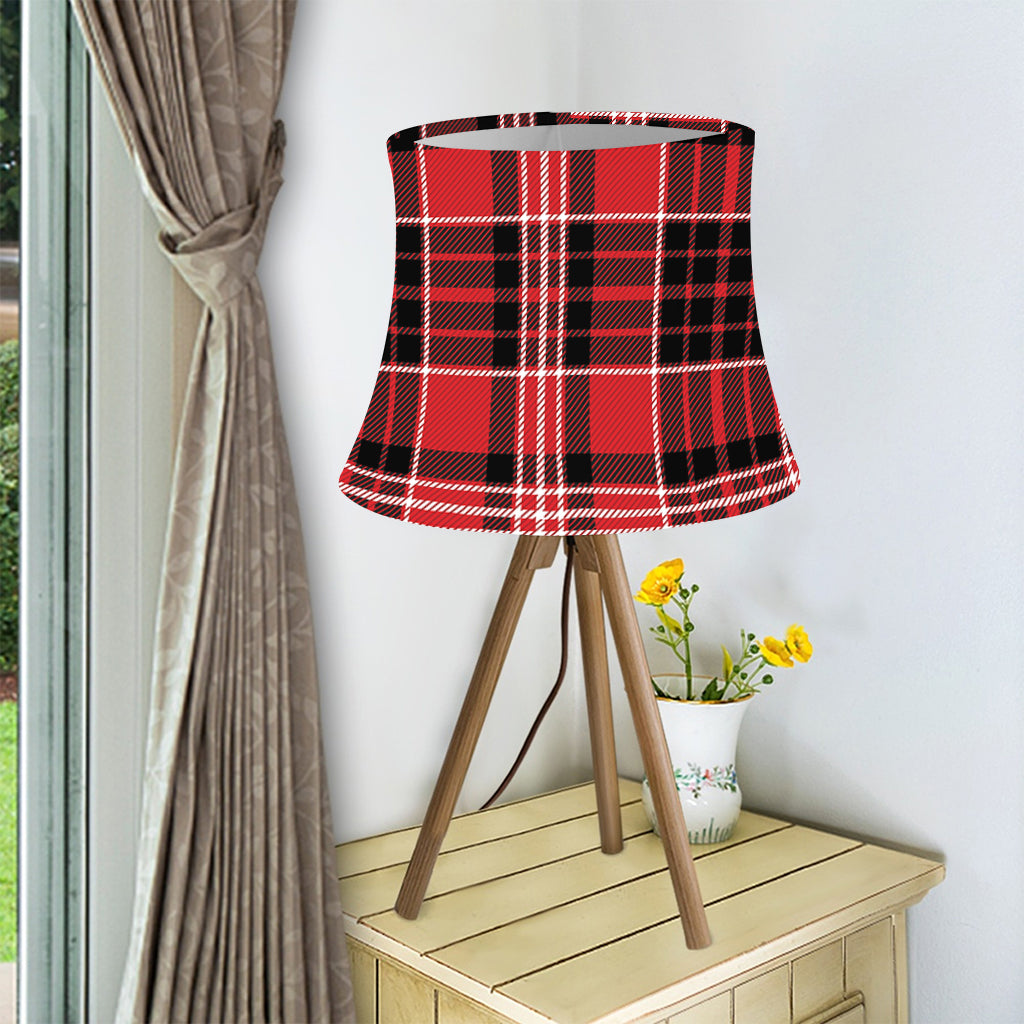 Red Black And White Scottish Plaid Print Bell Lamp Shade