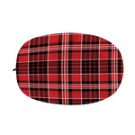 Red Black And White Scottish Plaid Print Car Side Mirror Covers
