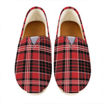 Red Black And White Scottish Plaid Print Casual Shoes