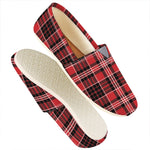 Red Black And White Scottish Plaid Print Casual Shoes