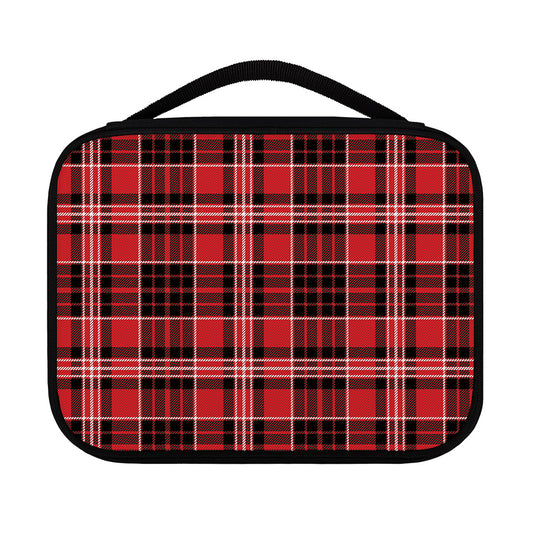 Red Black And White Scottish Plaid Print Classic Bible Case