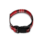 Red Black And White Scottish Plaid Print Dog Collar