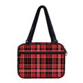 Red Black And White Scottish Plaid Print Double Strap Bible Bag