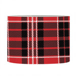 Red Black And White Scottish Plaid Print Drum Lamp Shade