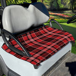 Red Black And White Scottish Plaid Print Golf Cart Seat Cover