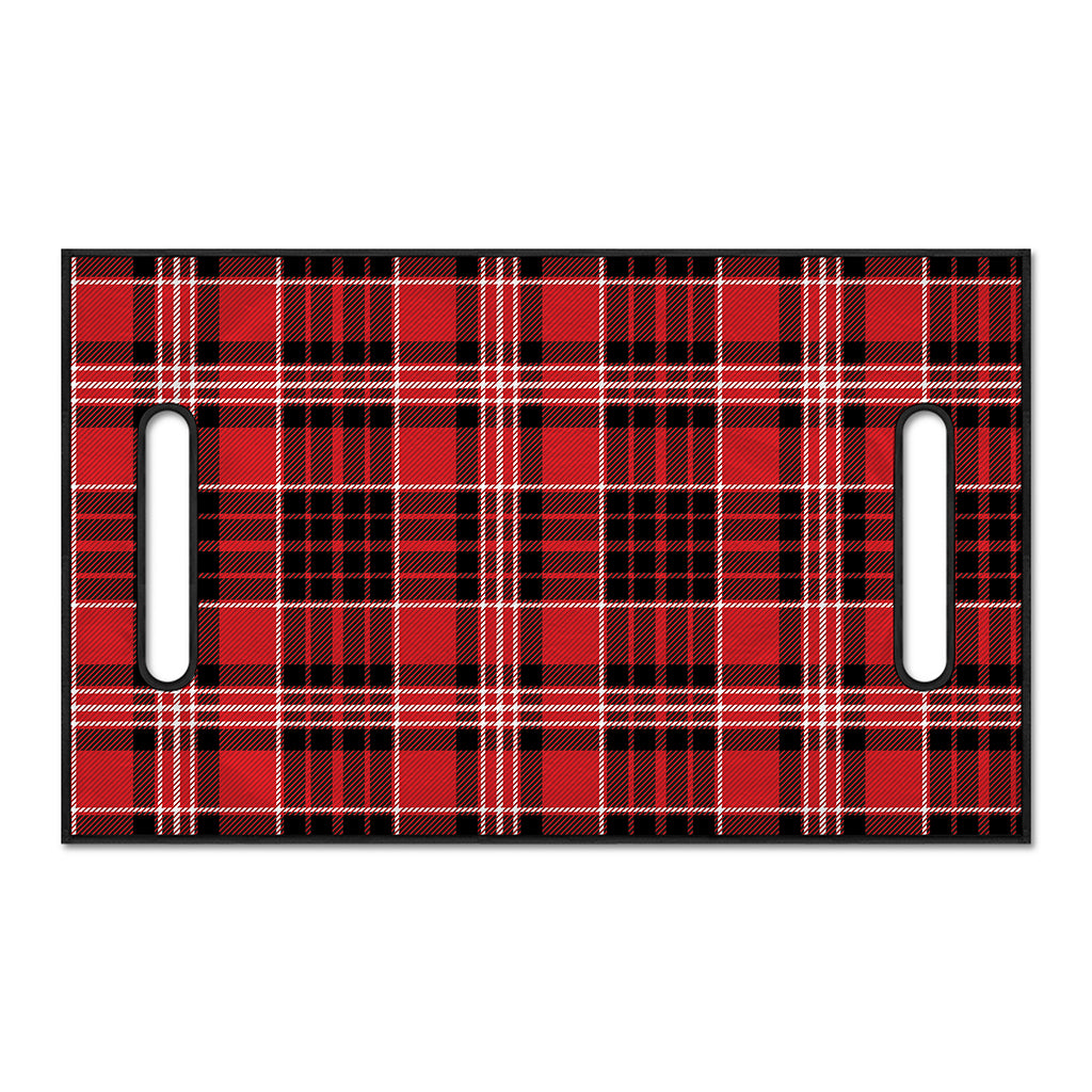 Red Black And White Scottish Plaid Print Golf Cart Seat Cover