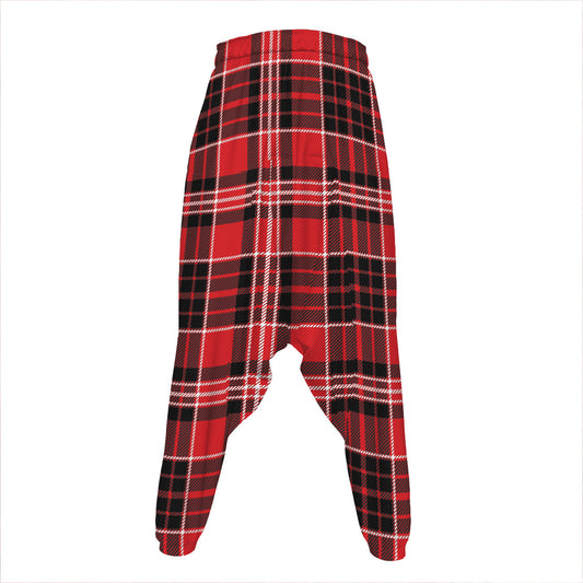 Red Black And White Scottish Plaid Print Hammer Pants