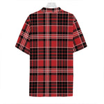 Red Black And White Scottish Plaid Print Hawaiian Shirt