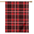 Red Black And White Scottish Plaid Print House Flag