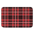 Red Black And White Scottish Plaid Print Indoor Door Mat