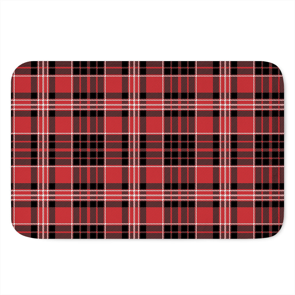 Red Black And White Scottish Plaid Print Indoor Door Mat