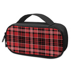 Red Black And White Scottish Plaid Print Insulin Cooler Travel Case