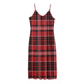 Red Black And White Scottish Plaid Print Jersey Midi Cami Dress