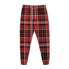 Red Black And White Scottish Plaid Print Jogger Pants