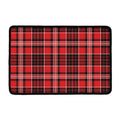 Red Black And White Scottish Plaid Print Kitchen Mat