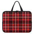 Red Black And White Scottish Plaid Print Laptop Sleeve With Handle