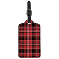 Red Black And White Scottish Plaid Print Luggage Tag