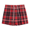 Red Black And White Scottish Plaid Print Mesh Shorts