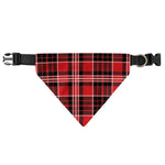 Red Black And White Scottish Plaid Print Over The Collar Dog Bandana
