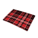 Red Black And White Scottish Plaid Print Pet Cooling Mat Cover