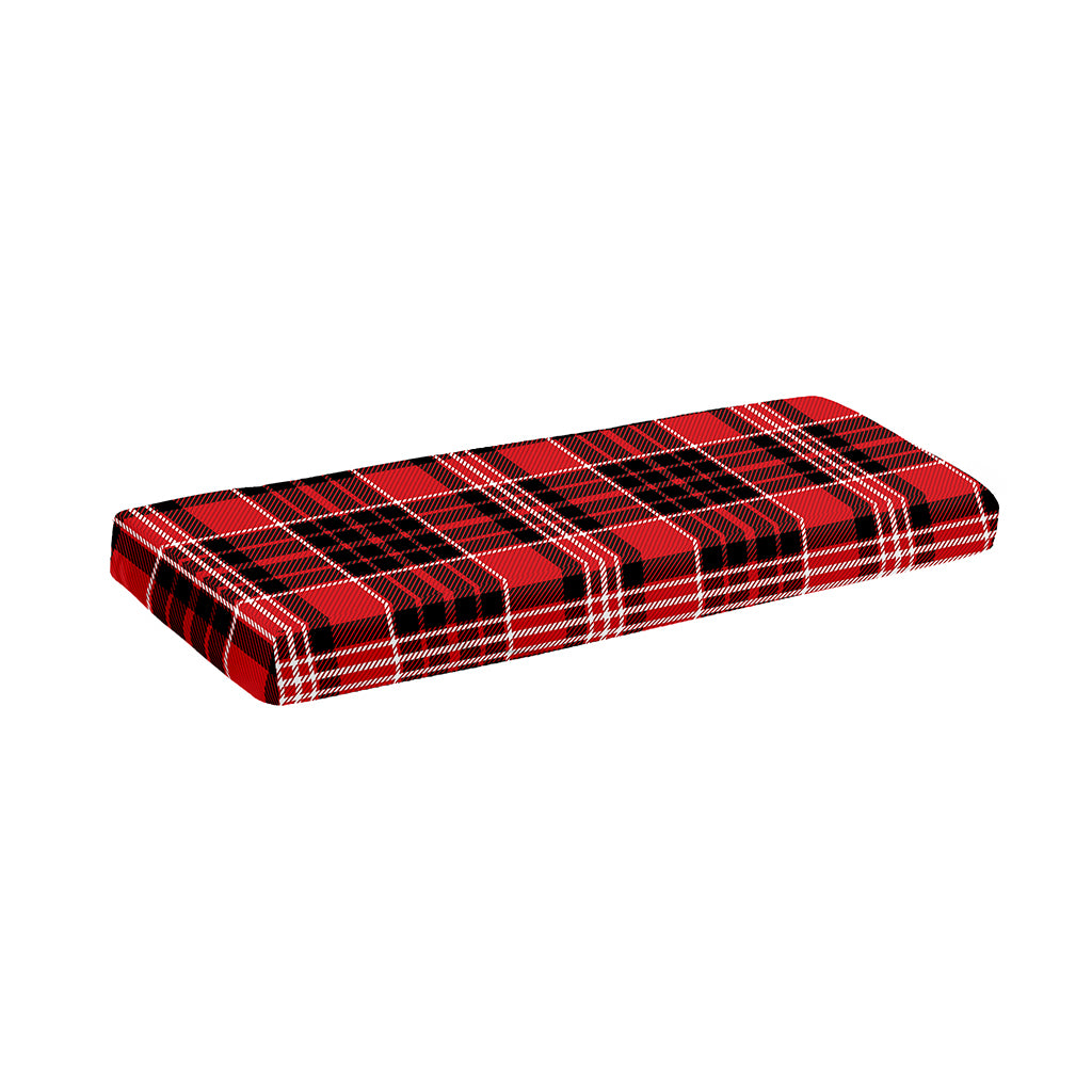 Red Black And White Scottish Plaid Print Piano Keyboard Cover