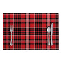 Red Black And White Scottish Plaid Print Placemat