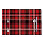 Red Black And White Scottish Plaid Print Placemat