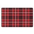 Red Black And White Scottish Plaid Print Polyester Doormat