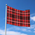 Red Black And White Scottish Plaid Print Polyester Flag