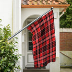 Red Black And White Scottish Plaid Print Polyester Flag