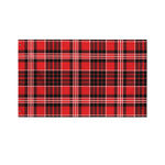 Red Black And White Scottish Plaid Print Polyester Flag