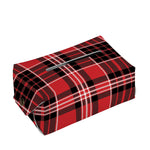 Red Black And White Scottish Plaid Print Rectangle Tissue Box Cover