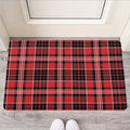 Red Black And White Scottish Plaid Print Rubber Doormat