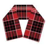 Red Black And White Scottish Plaid Print Scarf