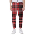Red Black And White Scottish Plaid Print Joggers