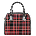 Red Black And White Scottish Plaid Print Shoulder Handbag
