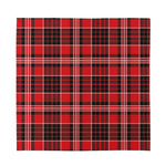 Red Black And White Scottish Plaid Print Silk Bandana