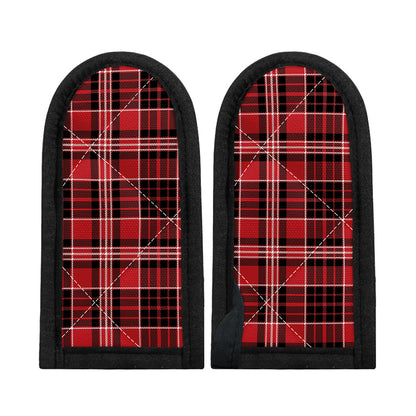 Red Black And White Scottish Plaid Print Skillet Handle Cover
