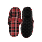 Red Black And White Scottish Plaid Print Slippers