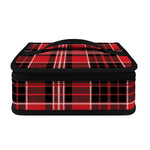 Red Black And White Scottish Plaid Print Small Lunch Bag